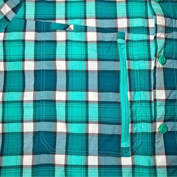 Under Armour Fish Hunter Plaid Vented Shirt in Teal Green/White Men’s M - Picture 4 of 11